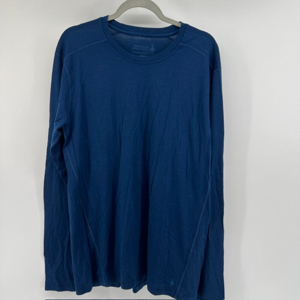 Smartwool Merino 150 Base Layer Long Sleeve Shirt Mens L Blue Stretch Outdoor